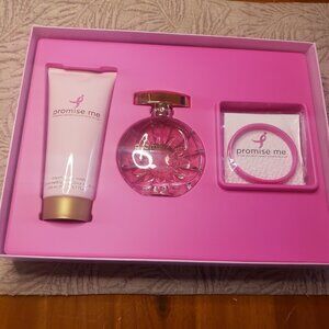 Promise Me 3 piece Perfume , Body Wash and keepsake bracelet Gift Set Box